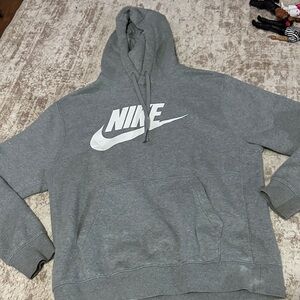 Nike Men's Gray Hoodie with Logo
